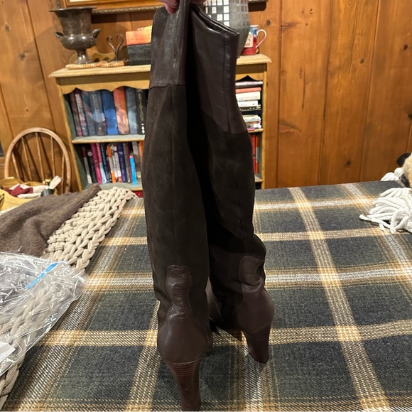 STEVEN by Steve Madden high heel tall brown suede and leather boots, size 10 - Picture 4 of 4